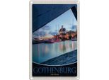 Vianmo Insegna Di Latta 30X20 Cm Schweden GöTheburg Europa Meer Schiff