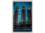 Vianmo Insegna Di Latta 18X12 Cm Kuala Lumpur Malaysia Wolkenkratzer