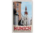 Vianmo Insegna Di Latta 30X20 Cm MüNchen Aussicht Architektur Stadt