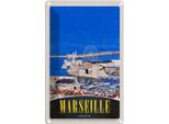 Vianmo Insegna Di Latta 30X20 Cm Marseille Frankreich Stadt Riesenrad