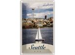 Vianmo Insegna Di Latta 18X12 Cm Seattle Usa Boot Schiff Stadt