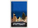 Vianmo Insegna Di Latta 30X20 Cm Stuttgart Altstadt GebäUde Architektur