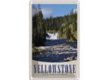 Vianmo Insegna Di Latta 18X12 Cm Yellowstone Wasserfall