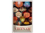 Vianmo Insegna Di Latta 18X12 Cm Vietnam Asien Bunte Laterne Kultur