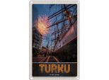 Vianmo Insegna Di Latta 18X12 Cm Turku Finnland Schiff Feuerwerk