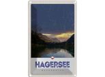 Vianmo Insegna Di Latta 30X20 Cm Hagersee ÖSterreich Europa See Wald