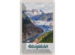 Vianmo Insegna Di Latta 30X20 Cm Aletschgletsch Schweiz Gebirge Winter