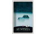 Vianmo Insegna Di Latta 30X20 Cm ÖSterreich Wald HäUser Natur Gebirge