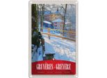 Vianmo Insegna Di Latta 18X12 Cm Gruyeres Greyerz Schweiz Schnee