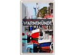 Vianmo Insegna Di Latta 30X20 Cm WarnemüNde Ostseebad Schiffe Boot Meer
