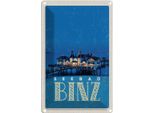 Vianmo Insegna Di Latta 18X12 Cm Binz Seebad Haus Abend