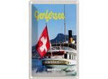 Vianmo Insegna Di Latta 30X20 Cm Genfersee Schweiz Lasuisse Schifftour