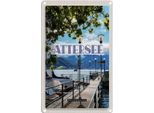 Vianmo Insegna Di Latta 18X12 Cm Attersee ÖSterreich Kirche Laterne See
