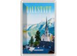 Vianmo Insegna Di Latta 18X12 Cm Hallstatt ÖSterreich Berge Kirche