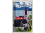 Vianmo Insegna Di Latta 18X12 Cm Attersee ÖSterreich Kirche Berge See