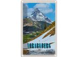 Vianmo Insegna Di Latta 30X20 Cm Vorarlberg Schnee Winterzeit Gebirge