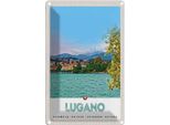 Vianmo Insegna Di Latta 18X12 Cm Lugano Schweiz See Ausblick Auf Stadt