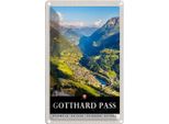 Vianmo Insegna Di Latta 30X20 Cm Gotthard Pass Wanderung Natur WäLder