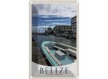 Vianmo Insegna Di Latta 18X12 Cm Belize Central Amerika Boote Ufer