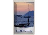 Vianmo Insegna Di Latta 30X20 Cm Kroatien Yacht Meer Angeln Gebirge