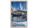 Vianmo Insegna Di Latta 18X12 Cm Kroatien Yacht Stadt Meer