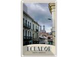 Vianmo Insegna Di Latta 18X12 Cm Ecuador SüD Amerika Stadt Kirche