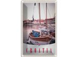 Vianmo Insegna Di Latta 18X12 Cm Kroatien Boote Stadt Meer