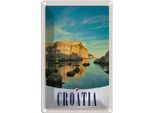 Vianmo Insegna Di Latta 18X12 Cm Kroatien Burg Strand Meer Europa
