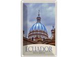 Vianmo Insegna Di Latta 18X12 Cm Ecuador SüD Amerika Kirche Stadt