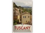 Vianmo Insegna Di Latta 18X12 Cm Toskana Italien BäUme HäUser