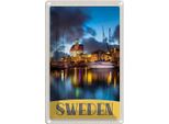 Vianmo Insegna Di Latta 30X20 Cm Schweden Boote GebäUde Meer