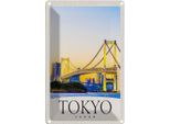 Vianmo Insegna Di Latta 18X12 Cm Tokio Asien Japan BrüCke Hochhaus