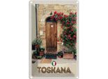 Vianmo Insegna Di Latta 18X12 Cm Toskana Italien Natur Blumen TüR