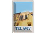 Vianmo Insegna Di Latta 18X12 Cm Tel Aviv Israel Stadt GebäUde