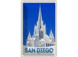 Vianmo Insegna Di Latta 30X20 Cm San Diego Usa Amerika Architektur