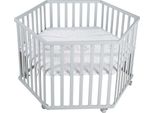 Box Roba "Sternenzauber"", A 6 Angoli, Regolabile, Incl. Inserto Protettivo E Rotelle Con Freno, Tortora"