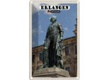 Vianmo Insegna Di Latta 30X20 Cm Erlangen Markgrafenstatue