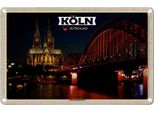 Vianmo Insegna Di Latta 12X18 Cm KöLn HohenzollernbrüCke Nacht