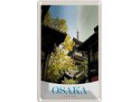 Vianmo Insegna Di Latta 18X12 Cm Osaka Japan Asien HäUser Stadt