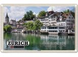 Vianmo Insegna Di Latta 20X30 Cm ZüRich Schweiz Altstadt Fluss