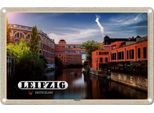 Vianmo Insegna Di Latta 20X30 Cm Leipzig Plagwitz Fluss GebäUde