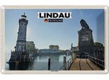 Vianmo Insegna Di Latta 12X18 Cm Lindau Hafeneinfahrt Fluss GebäDue