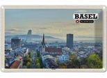 Vianmo Insegna Di Latta 20X30 Cm Basel Schweiz Skyline Architektur