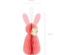 Coniglietto Di Pasqua A Nido D'ape Rosa 30 Cm