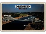 Vianmo Insegna Di Latta 20X30 Cm Dresden BrüCke Blaues Wunder