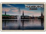 Vianmo Insegna Di Latta 12X18 Cm Hamburg Alster Blick Auf Fluss