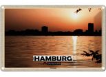 Vianmo Insegna Di Latta 12X18 Cm Hamburg Winterhude Sonnenuntergang
