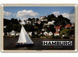 Vianmo Insegna Di Latta 12X18 Cm Hamburg Treppenviertel Boot