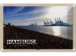Vianmo Insegna Di Latta 12X18 Cm Hamburg Elbstrand Hafen Fluss