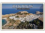 Vianmo Insegna Di Latta 20X30 Cm Rhodos Griechenland Lindos Stadt Meer